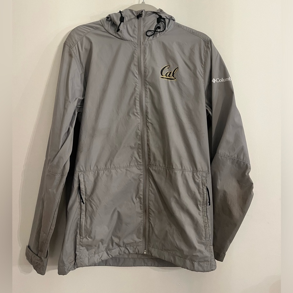 UC Berkeley Columbia Light Gray Hooded Windbreaker